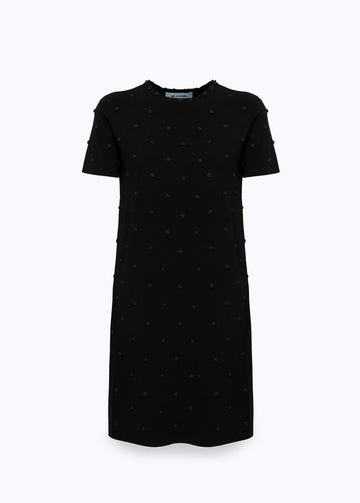 BLUGIRL Abito in maglia con ricamo rose e corallini