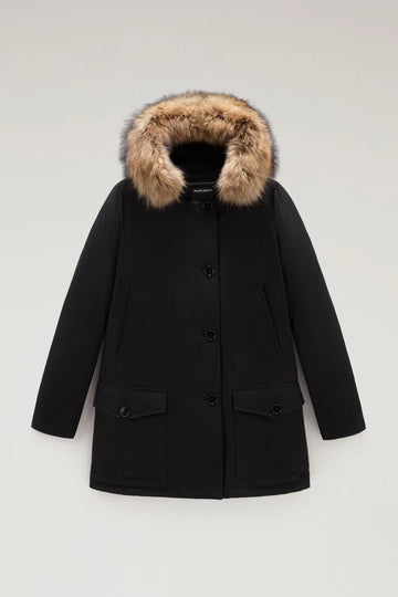 WOOLRICH Arctic Parka in Ramar Cloth con quattro tasche e pelliccia removibile