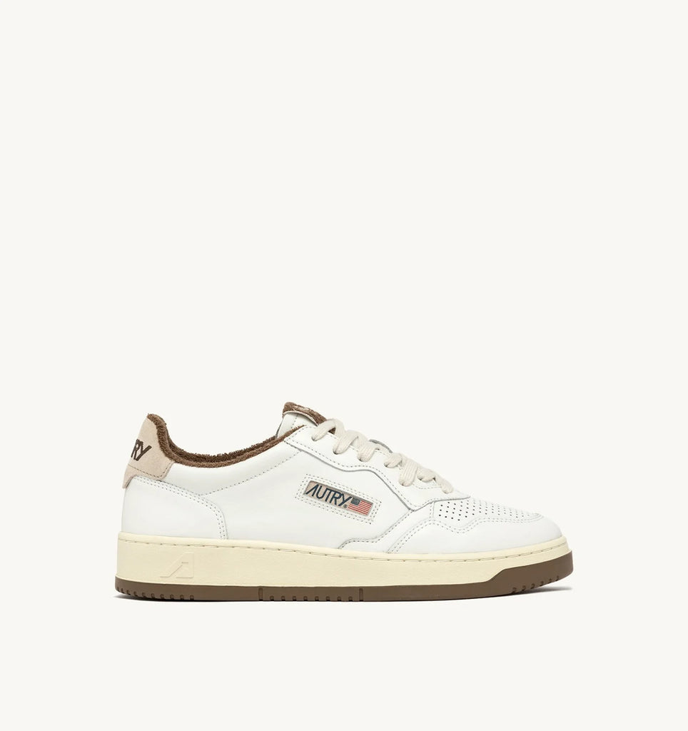 AUTRY Sneakers Medalist Low Virgin/Sponge Bianco e Marrone
