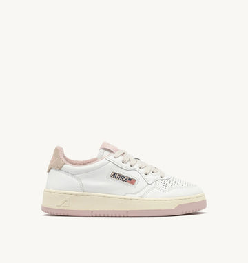 AUTRY Sneakers Medalist Low Virgin/Sponge Bianco e Rosa