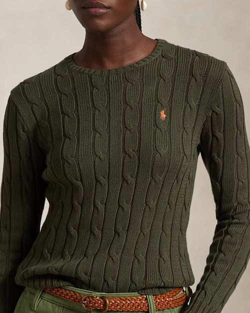 POLO RALPH LAUREN Maglia a girocollo in cotone a trecce