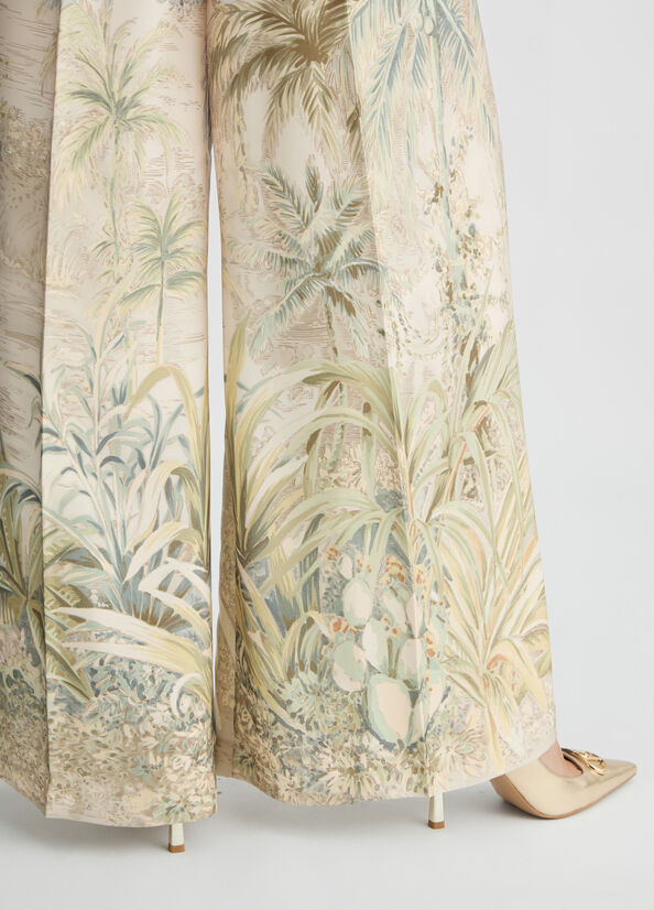 LIU JO Pantaloni a palazzo in twill stampato
