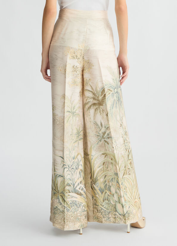 LIU JO Pantaloni a palazzo in twill stampato