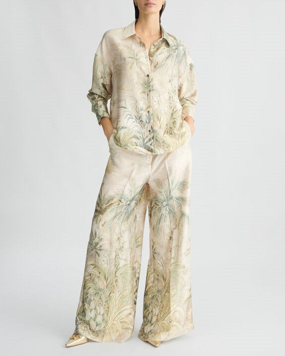 LIU JO Pantaloni a palazzo in twill stampato