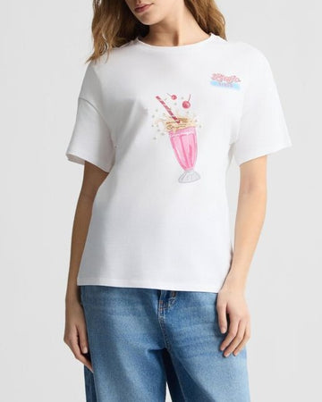 LIU JO T-shirt con stampa e strass