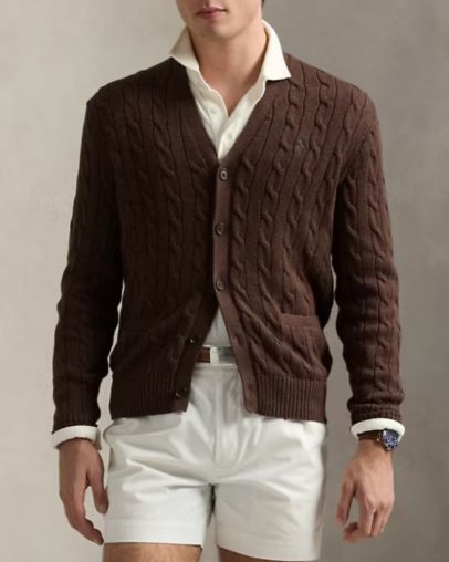 POLO RALPH LAUREN Cardigan in cotone a trecce