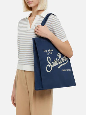 MC2 SAINT BARTH Borsa Essential in cotone con logo Saint Barth