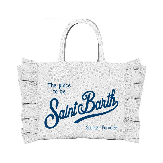 MC2 SAINT BARTH Borsa Mini Vanity Volant in pizzo Sangallo