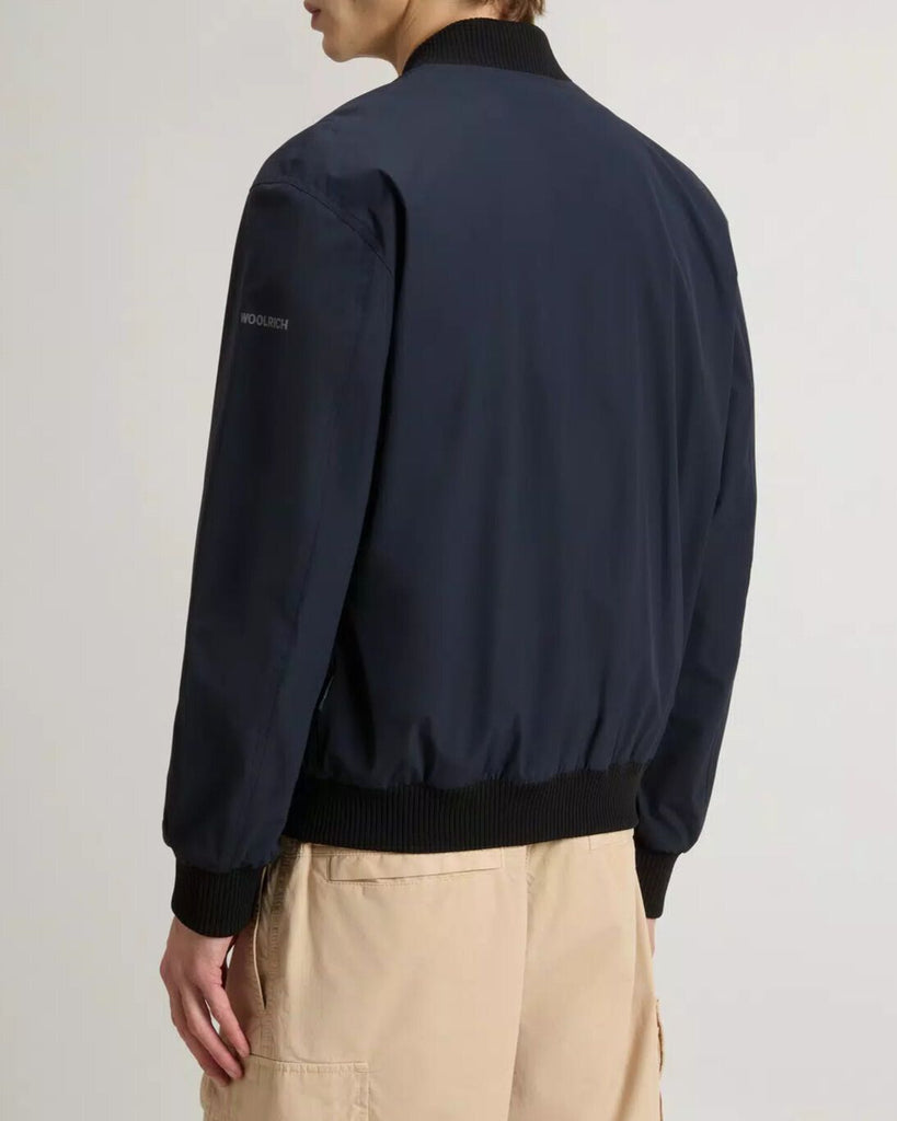 WOOLRICH Bomber in nylon elasticizzato con finitura opaca