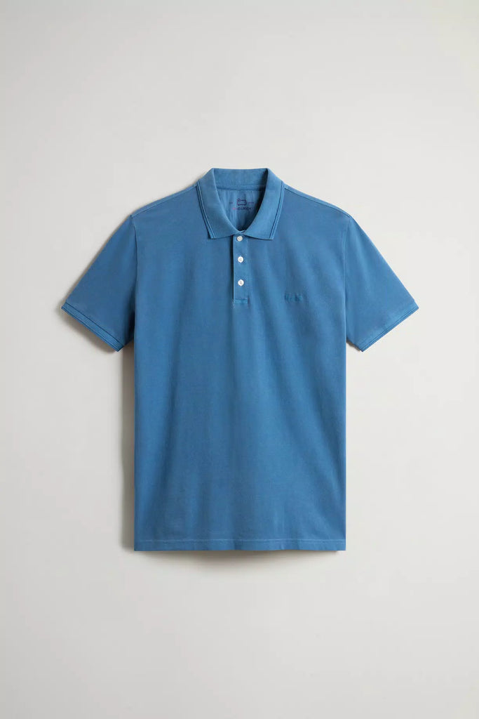 WOOLRICH Polo Mackinack tinta in capo in piqué di cotone elasticizzato