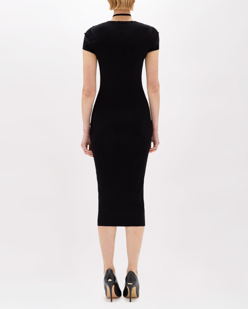 BLUGIRL Abito In Maglia Con Ricamo Rose E Corallini