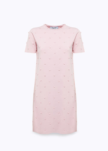 BLUGIRL Abito in maglia con ricamo rose e corallini