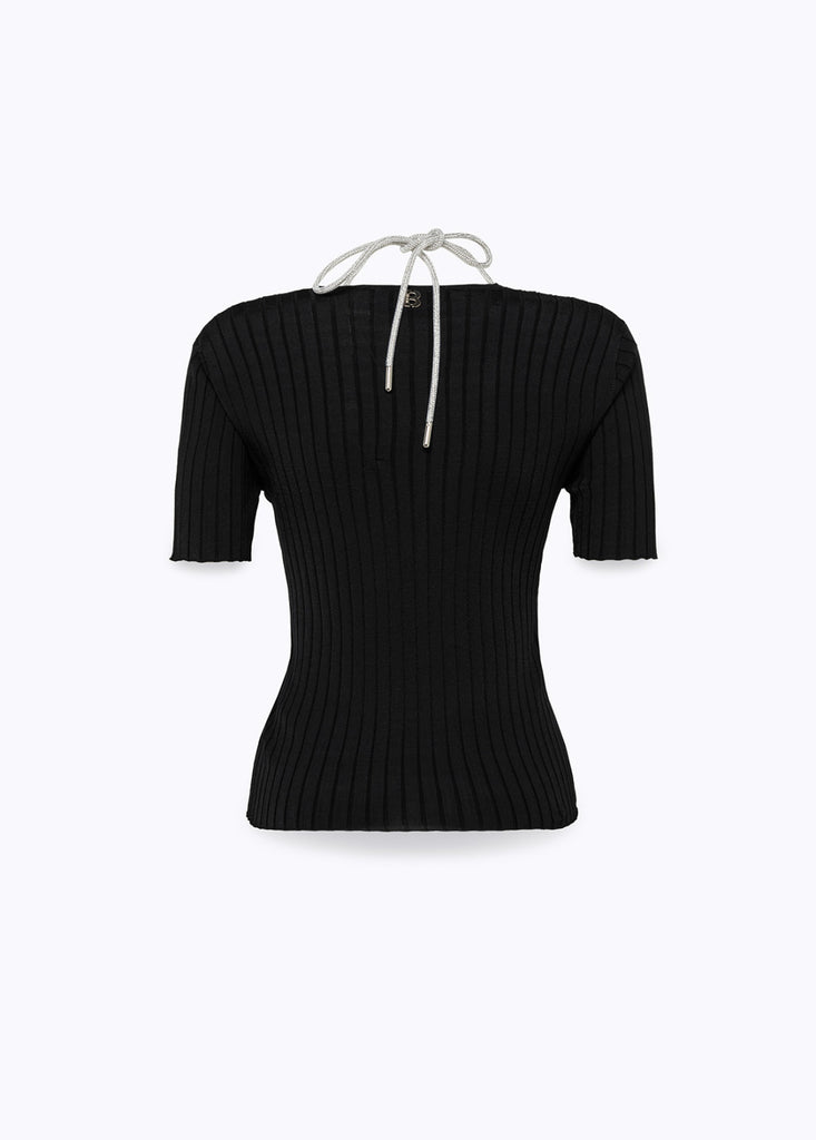 BLUGIRL Maglia con drappeggio e collana