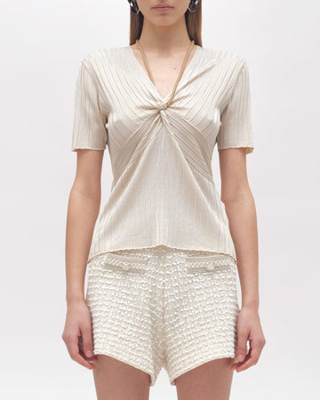 BLUGIRL Maglia con drappeggio e collana