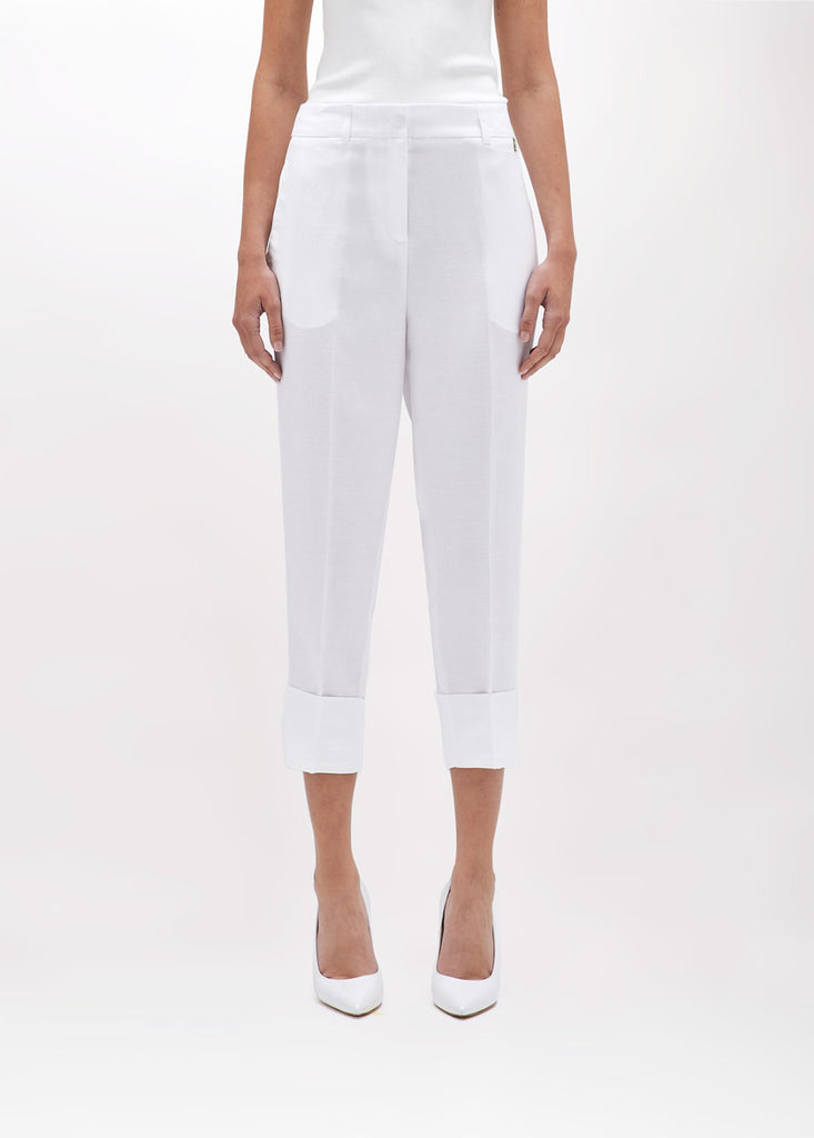 BLUGIRL Pantaloni a sigaretta in misto lino