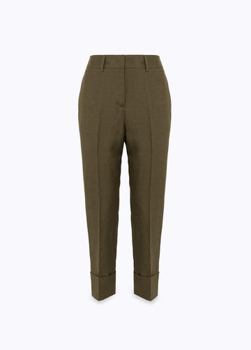 BLUGIRL Pantaloni a sigaretta in misto lino