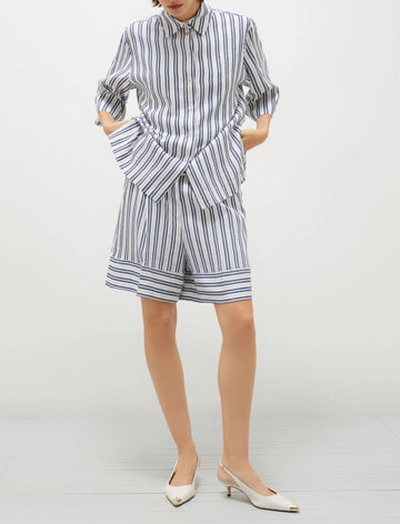 MARELLA Camicia dritta in misto lino e cotone