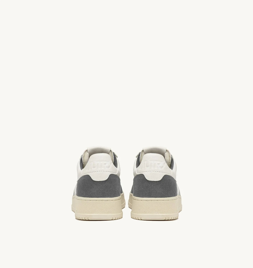 AUTRY Sneakers Medalist Low in Pelle Bianca e Suede Grigio
