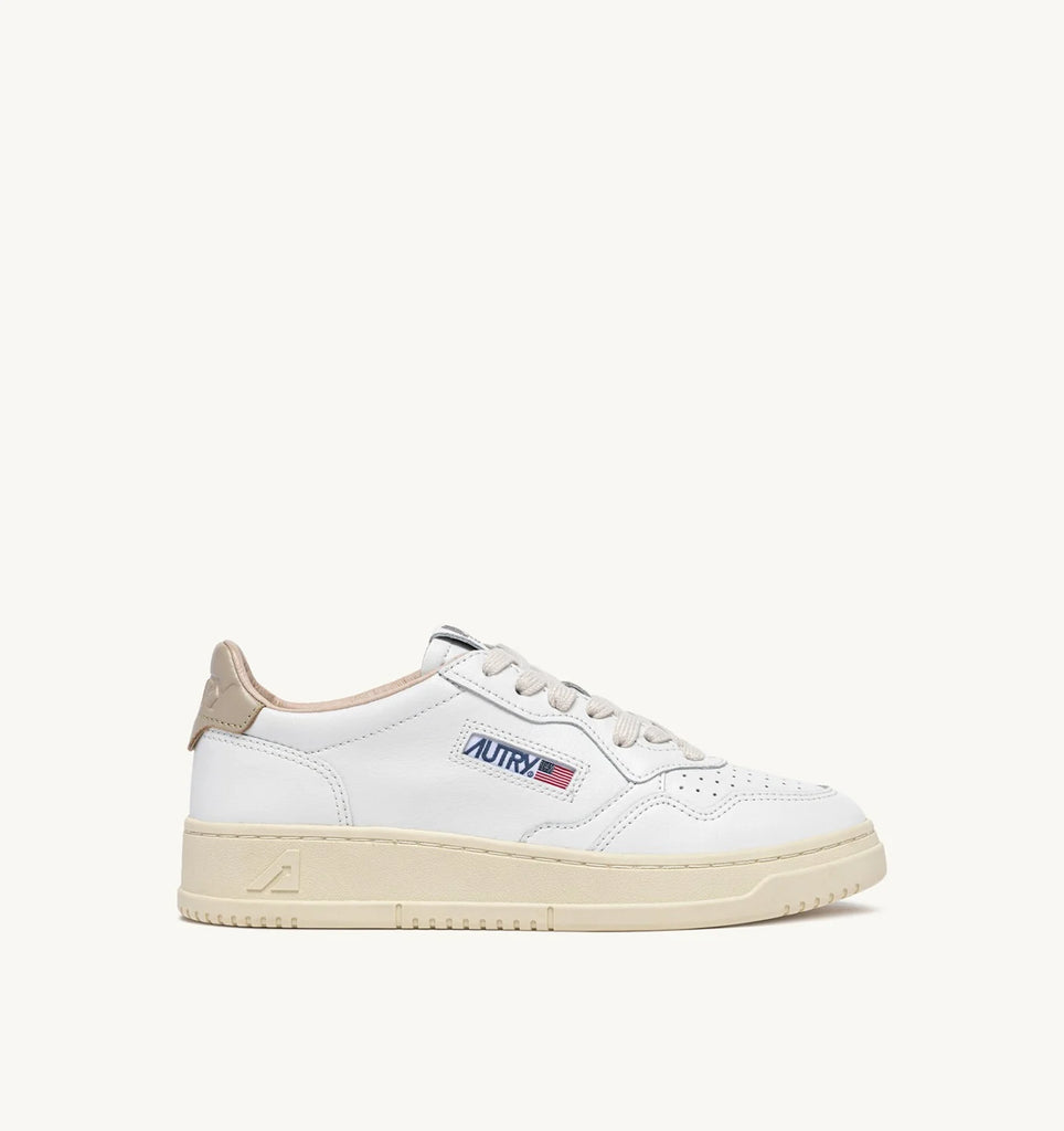 AUTRY Sneakers Medalist Low in Pelle Bianca e Beige