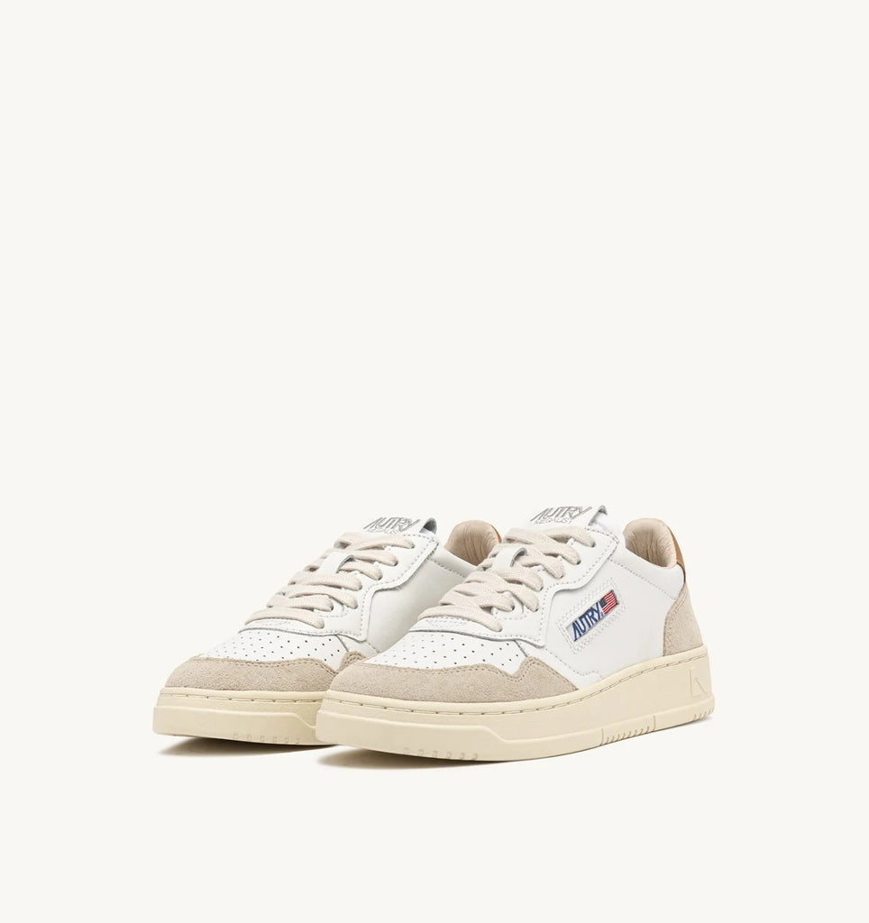 AUTRY Sneakers Medalist Low in Suede e Pelle Bianca e Marrone