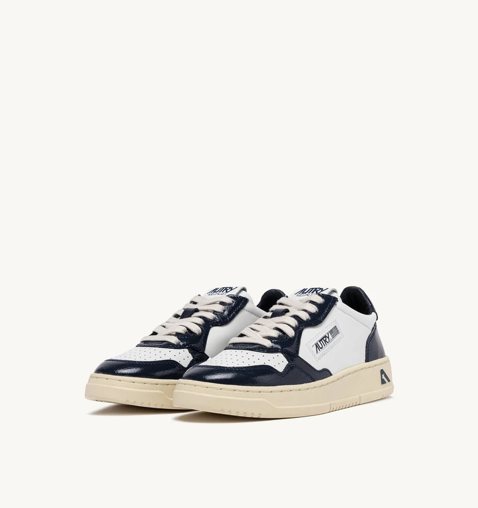 AUTRY Sneakers Medalist Low In Pelle Bianca e Blu notte
