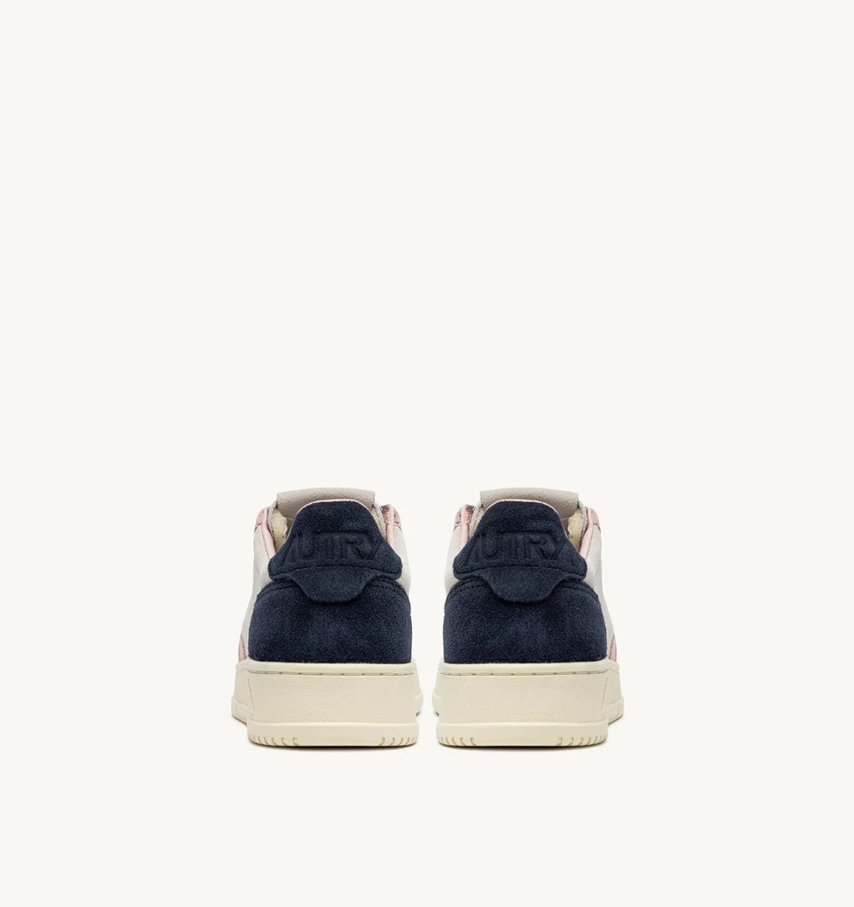 AUTRY Sneakers Medalist Low Tricolor In Suede colore Rosa e Blu