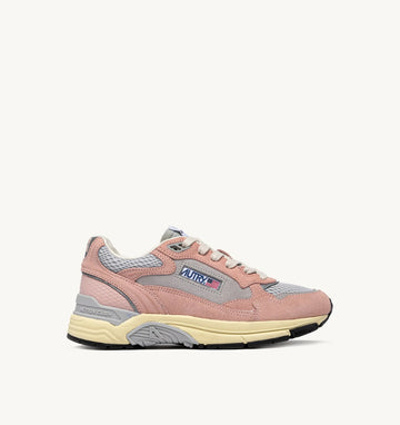 AUTRY Sneakers Hyperway in Mesh e Suede Rosa e Argento