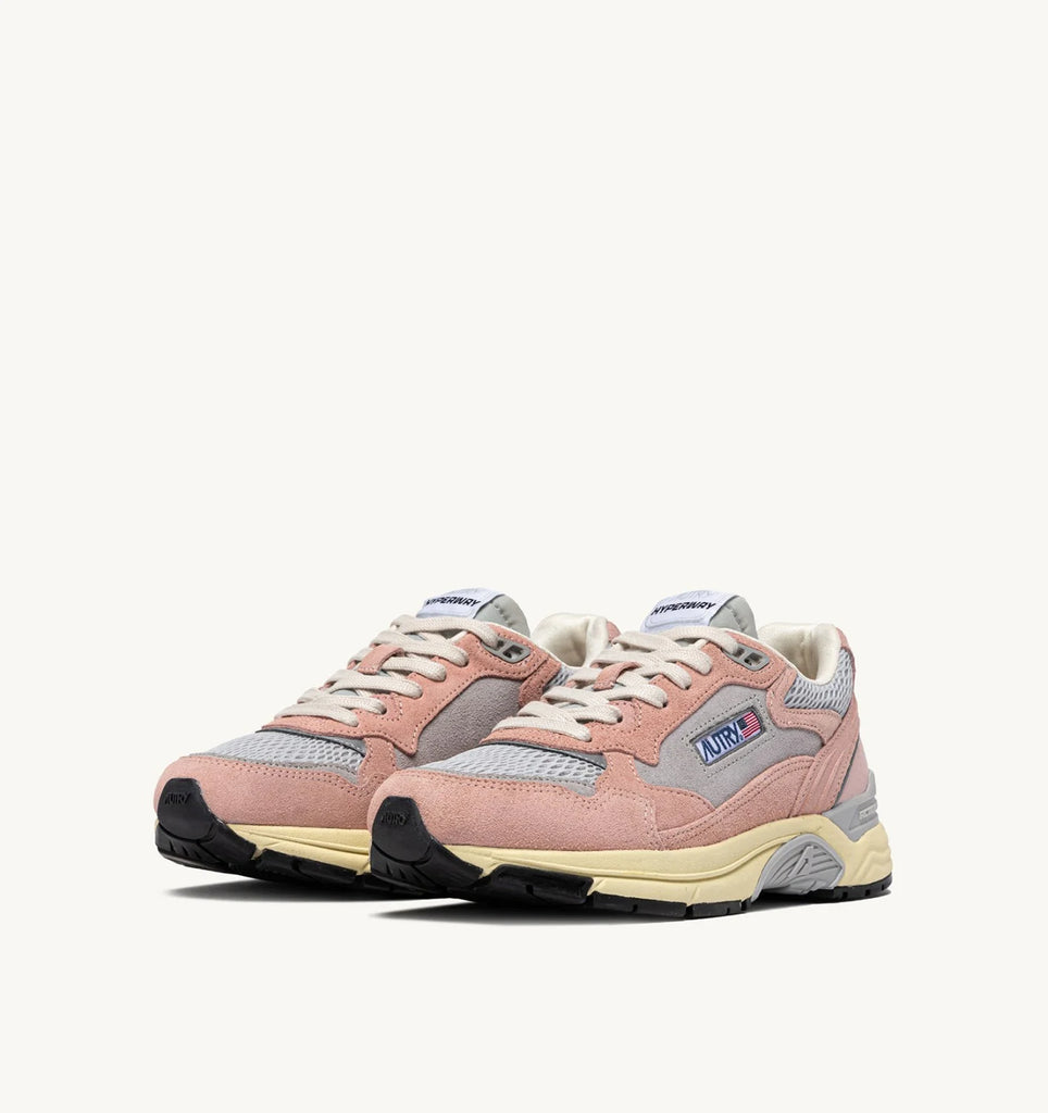AUTRY Sneakers Hyperway in Mesh e Suede Rosa e Argento