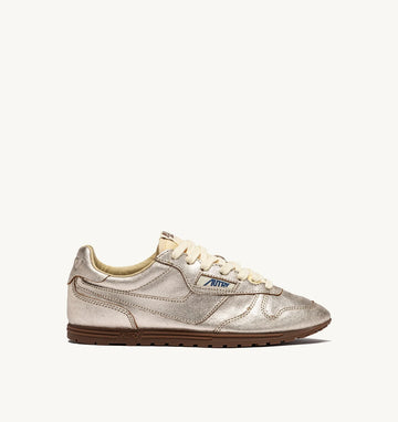 AUTRY Sneakers Windspin in Pelle laminata Platino