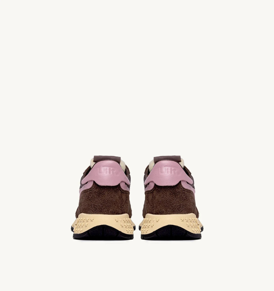 AUTRY Sneakers Reelwind Low in Nylon e Suede Marrone e Rosa
