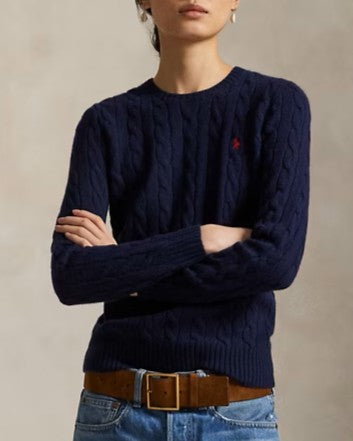 POLO RALPH LAUREN Girocollo in lana e cashmere a trecce