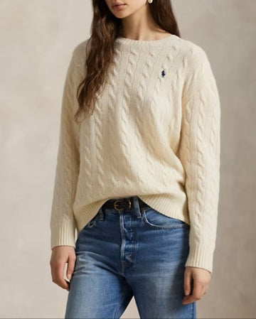 POLO RALPH LAUREN Maglia a trecce in lana e cashmere