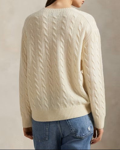 POLO RALPH LAUREN Maglia a trecce in lana e cashmere
