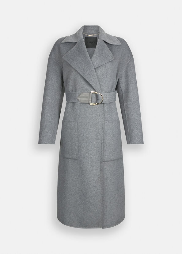 LIU JO Cappotto in lana con cintura