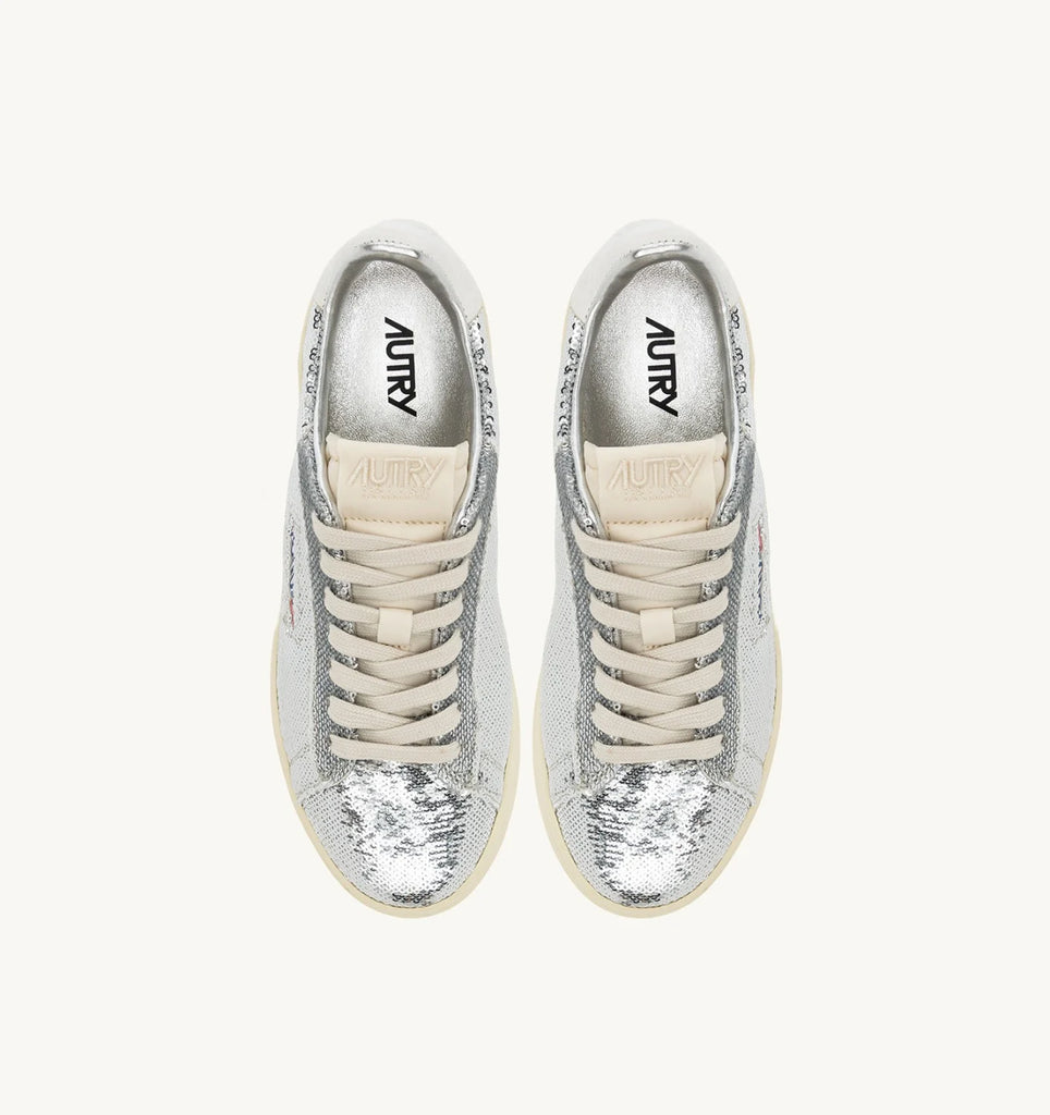 AUTRY Sneakers Dallas Low in paillettes Argento