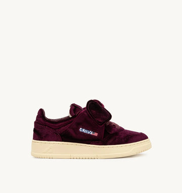 AUTRY Medalist Low Sneaker Velvet Bow Burgundy