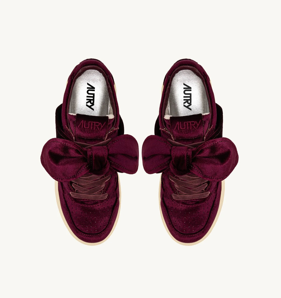 AUTRY Medalist Low Sneaker Velvet Bow Burgundy