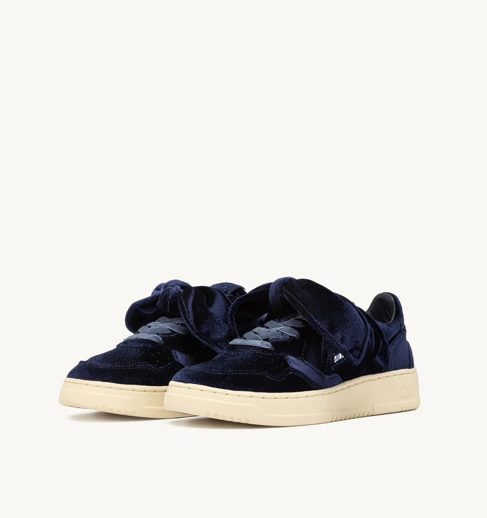 AUTRY Medalist Low Sneaker Velvet Bow Blu