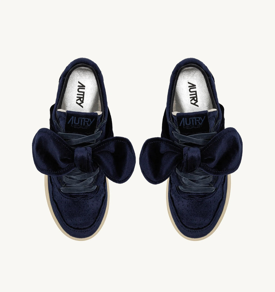 AUTRY Medalist Low Sneaker Velvet Bow Blu