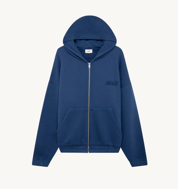 AUTRY Felpa a zip intera con cappuccio e logo in tono
