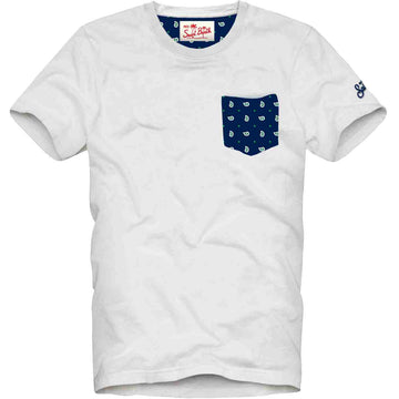 MC2 SAINT BARTH T-shirt in cotone con taschino stampato