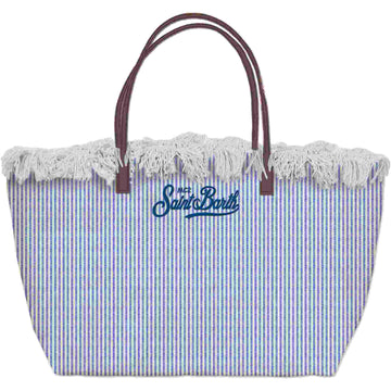 MC2 SAINT BARTH Borsa City regular in canvas con frange