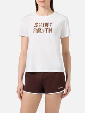 MC2 SAINT BARTH T-shirt Emilie con patch logo animalier ricamata