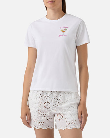 MC2 SAINT BARTH T-shirt Emilie in cotone con ricamo e strass