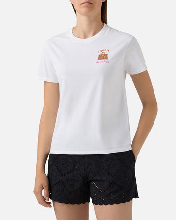 MC2 SAINT BARTH T-shirt Emilie in cotone con ricamo e strass