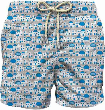 MC2 SAINT BARTH Costume mare Lighting in tessuto leggero con stampa