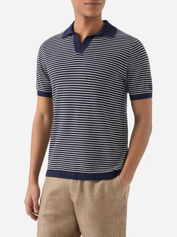 MC2 SAINT BARTH Polo Sloan in cotone pregiato high twist a righe