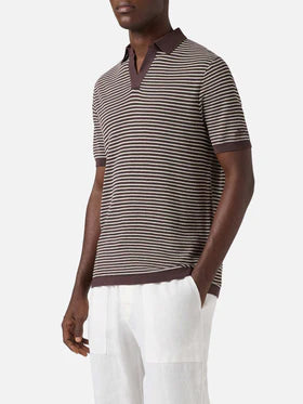 MC2 SAINT BARTH Polo Sloan in cotone pregiato high twist a righe