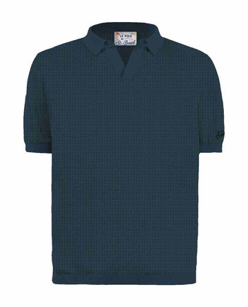 MC2 SAINT BARTH <br />Polo Sloan Waffle in cotone pregiato high twist
