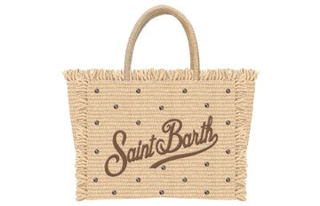 MC2 SAINT BARTH Borsa Mini Vanity in paglia e strass